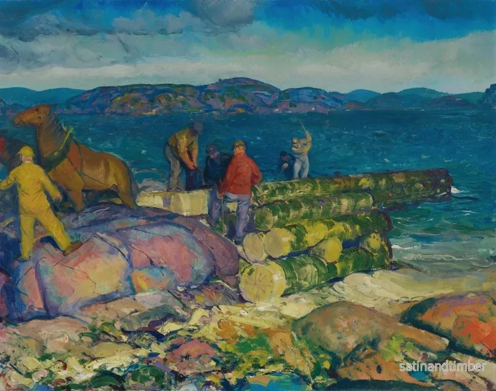 Reproduktion av målningen av byggare av kajer - George Wesley Bellows - Bild 2
