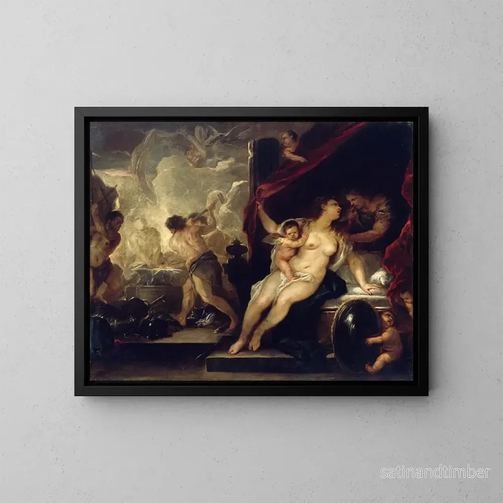 Reproduktion av målningen Venus, Mars och Vulcains smedja - Luca Giordano