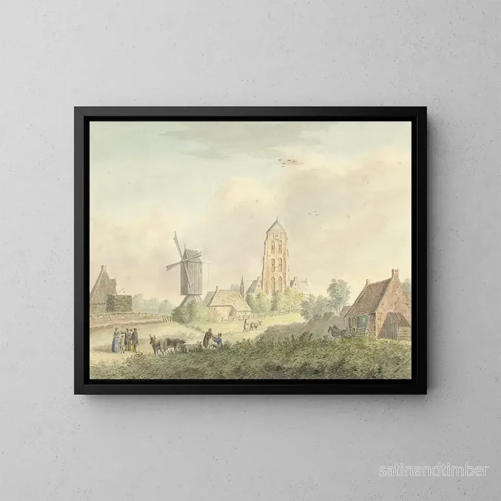 Reproduktion av målningen av kyrkan i Westkapelle by i Zeeland – Hermanus Petrus Schouten Reproduktion av målningen av kyrkan i Westkapelle by i Zeeland – Hermanus Petrus Schouten