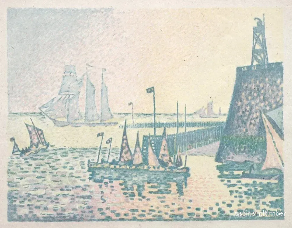Reproduktion av målningen Kväll vid kajen i Vlissingen - Paul Signac - Bild 2