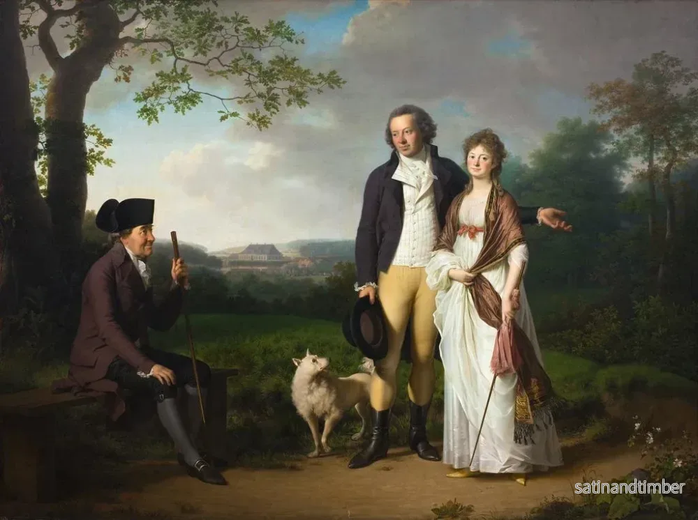 Reproduktion av målningen av Niels Ryberg med sin son Johan Christian och sin svärdotter Engelke ne Falbe - Jens Juel - Bild 2