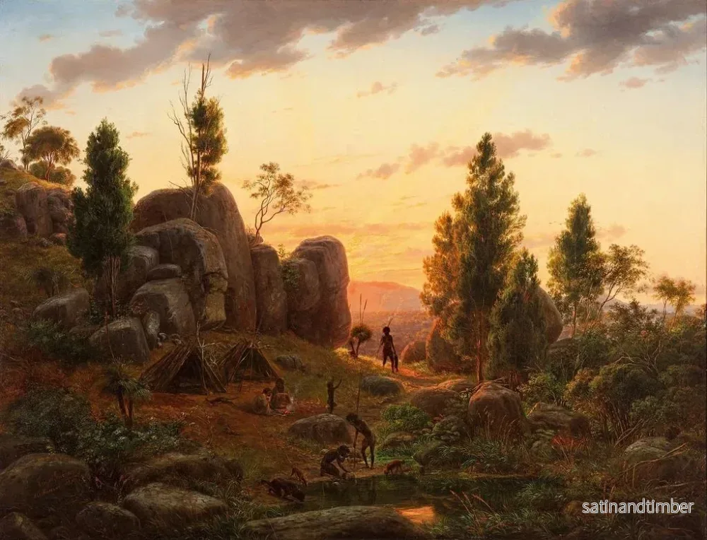 Reproduktion av målningen av Lacs de pierre, lac Corangamite - Eugène von Guérard - Bild 2