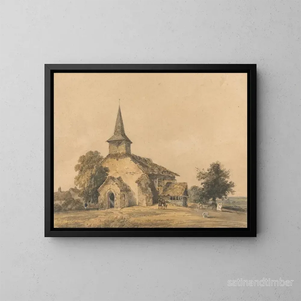 Reproduktion av målningen av kyrkan i kapellet, Surrey – Thomas Girtin Reproduktion av målningen av kyrkan i kapellet, Surrey – Thomas Girtin