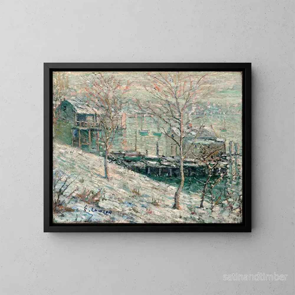 Reproduktion av målningen av vinterscen på Harlem-floden – Ernest Lawson Reproduktion av målningen av vinterscen på Harlem-floden – Ernest Lawson