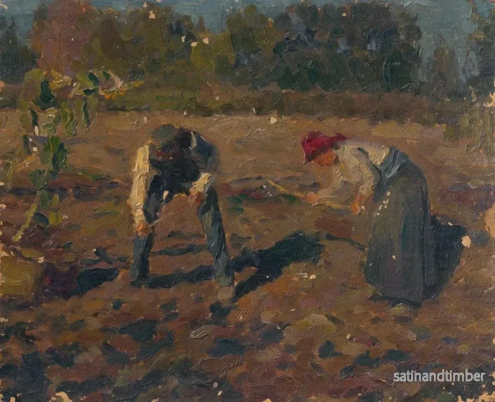 Reproduktion av målningen La récolte des pommes de terre - Jozef Teodor Mousson - Bild 2