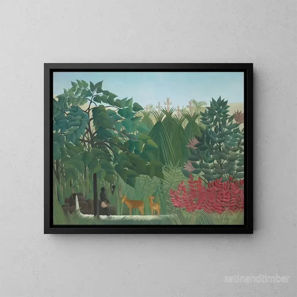 Reproduktion av målningen La Cascade - Henri Rousseau