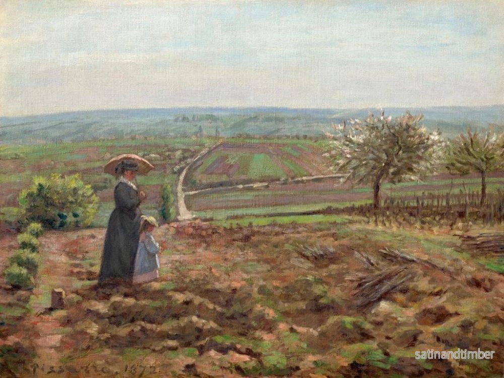 Reproduktion av målningen La route de Rouen, les hauteurs de l'Hautil, Pontoise - Camille Pissarro - Bild 2