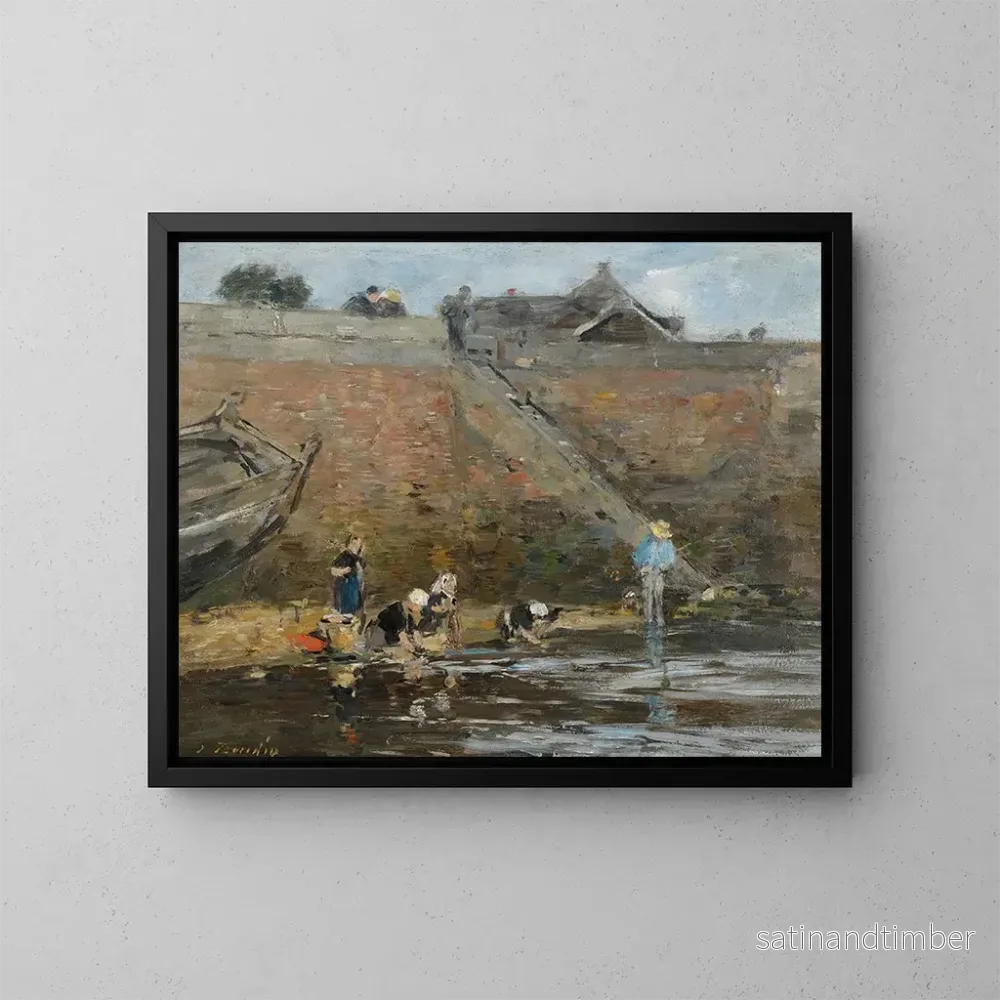 Reproduktion av målningen Laveuses au bord d'une rivière - Eugène Boudin