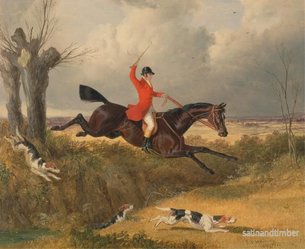 Reproduktion av målningen Jakt med hundar över en vallgrav - John Frederick Herring den äldre - Bild 2
