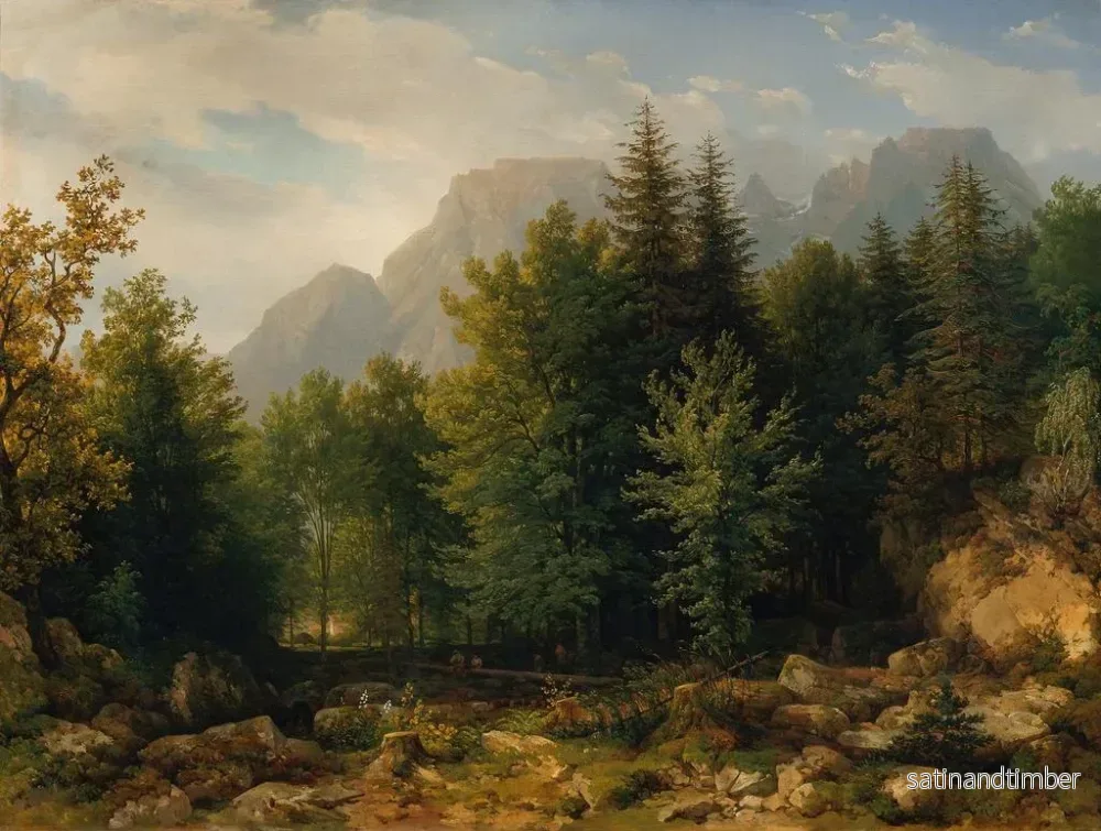 Reproduktion av målningen Landskapsbild av skog i högfjäll - Thomas Ender - Bild 2