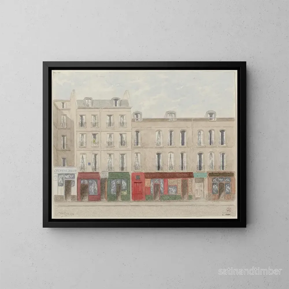 Reproduktion av målningen Rue Beaubourg nr 47 och 49, 3:e arrondissementet – Jules Gaildrau Reproduktion av målningen Rue Beaubourg nr 47 och 49, 3:e arrondissementet – Jules Gaildrau