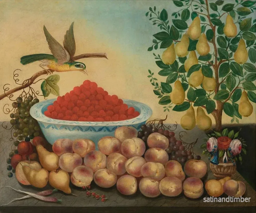 Reproduktion av målningen Viltmålning av natur, frukt, fågel och dvärgpäronträd - Charles V. Bond - Bild 2