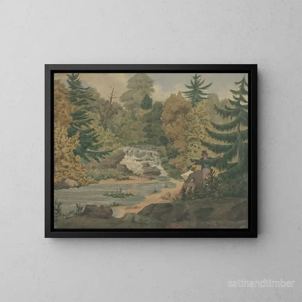Reproduktion av målningen Vue des deuxièmes chutes sur la rivière Sawkill – John Rubens Smith