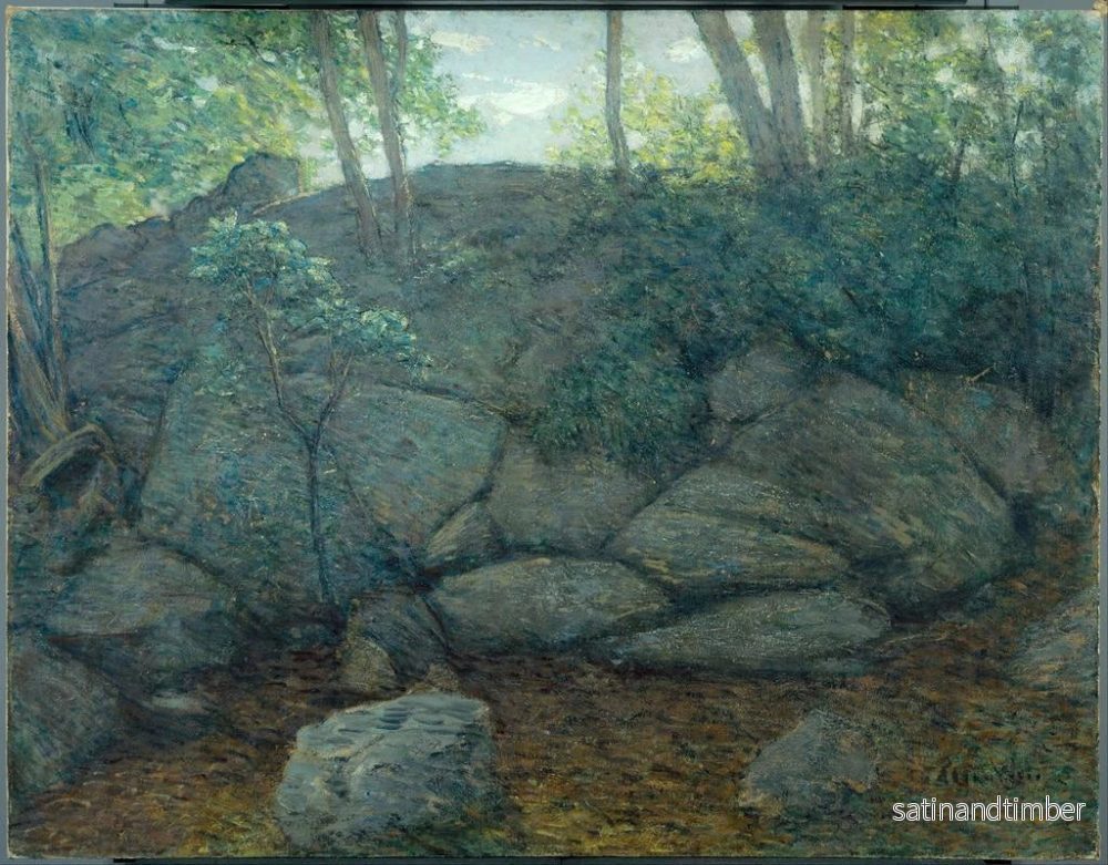 Reproduktion av målningen av klippor i skog - Julian Alden Weir - Bild 2