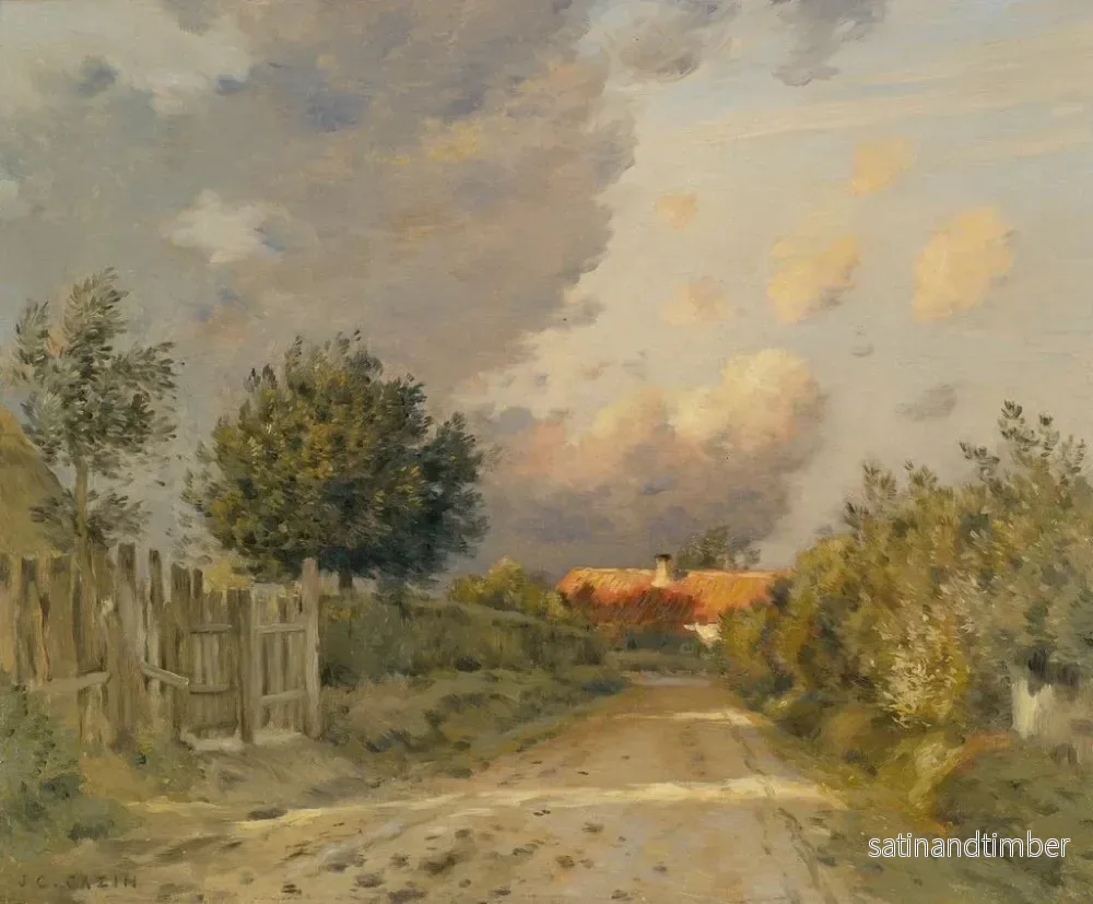 Reproduktion av målningen Tard dans la soirée dans la campagne française - Jean-Charles Cazin - Bild 2