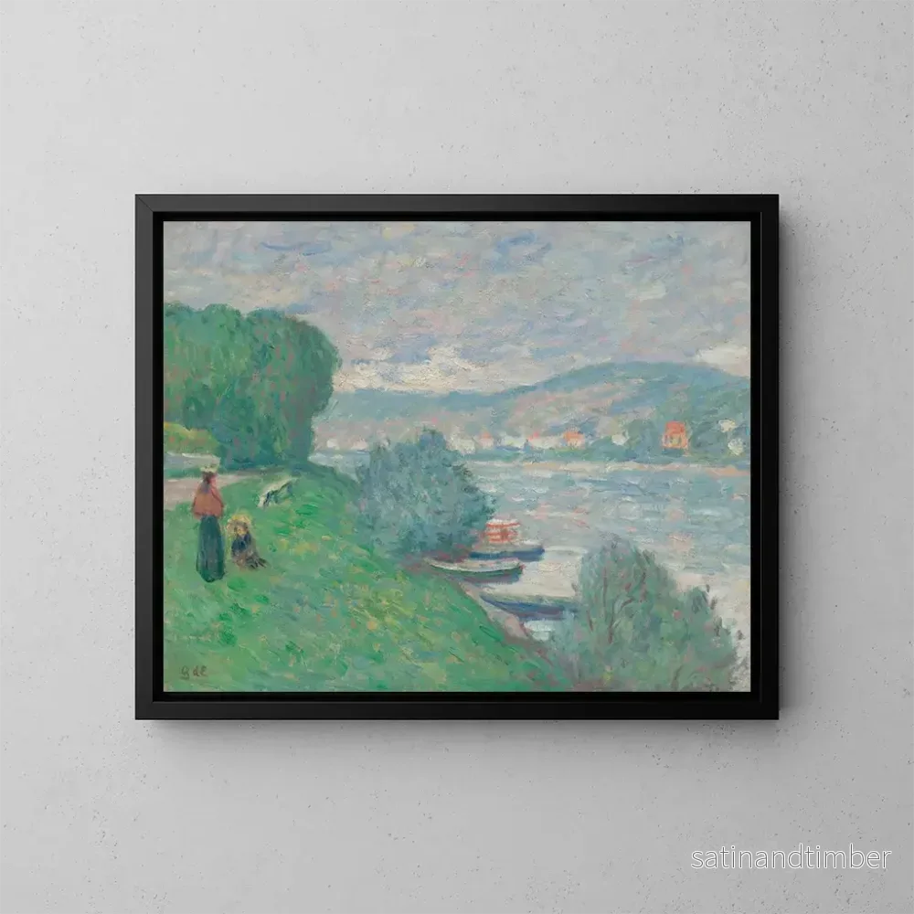 Reproduktion av målningen Bord de la Seine à Meulan - Georges d'Espagnat