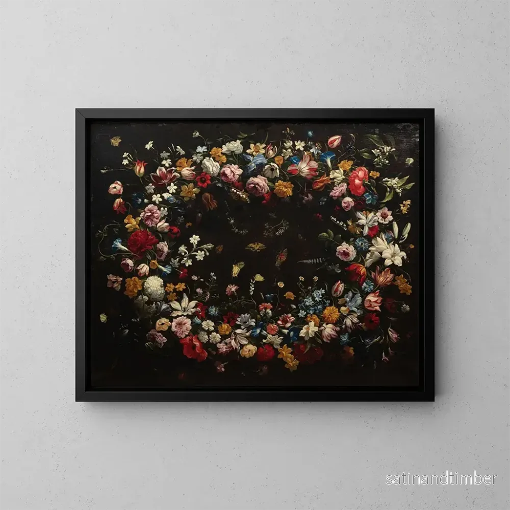 Reproduktion av målningen Guirlande de fleurs - Giovanni Stanchi