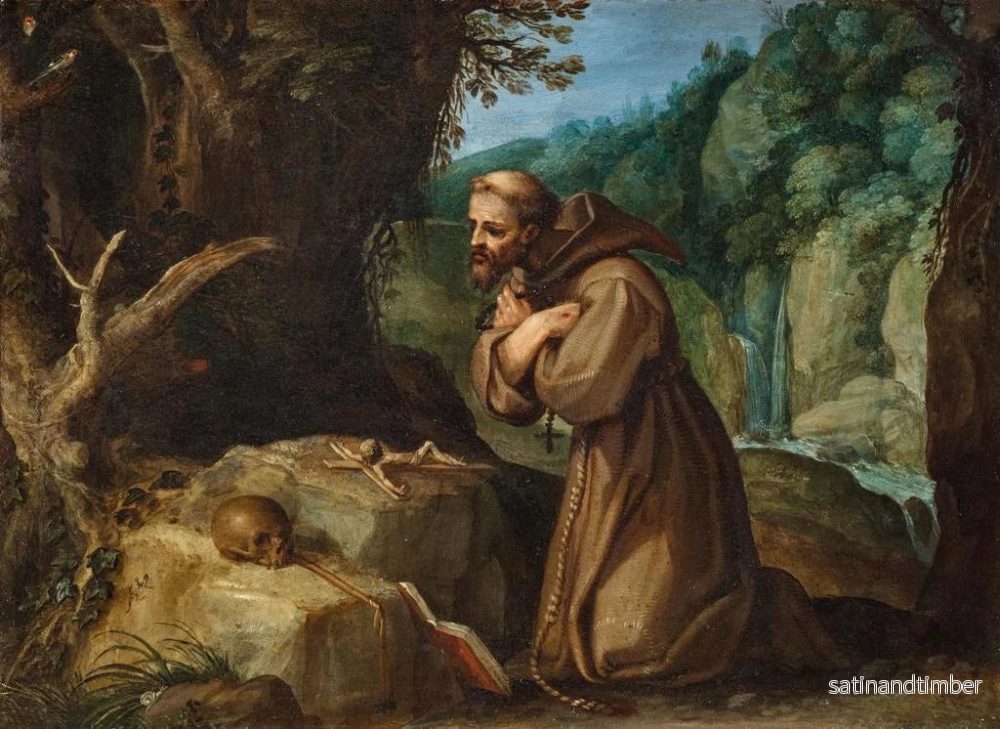 Reproduktion av målningen av Sankt Franciskus av Assisi i meditation - Paul Bril - Bild 2