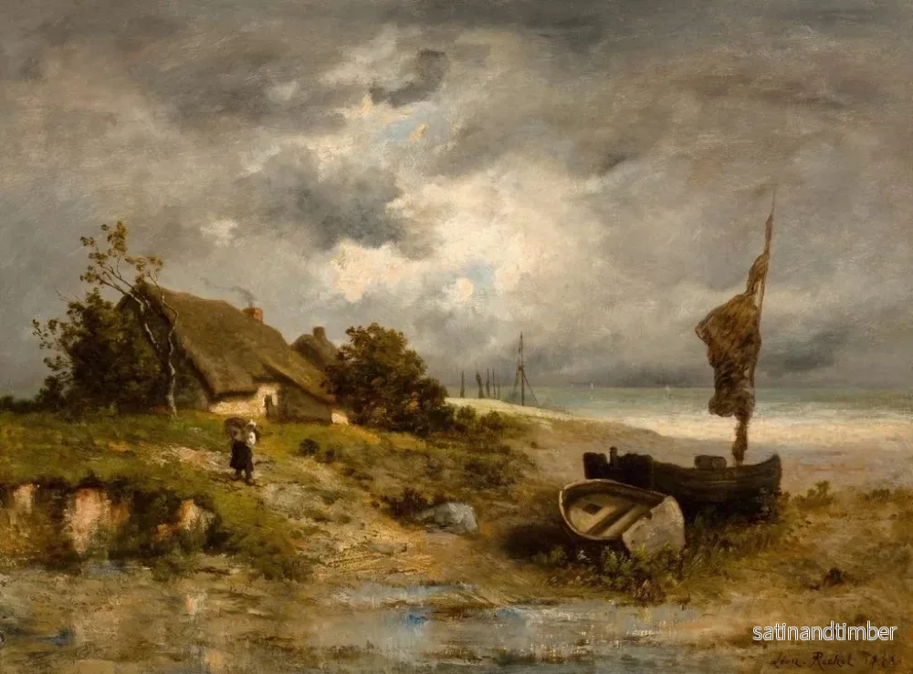 Reproduktion av målningen En bondgård vid havet - Léon Richet - Bild 2
