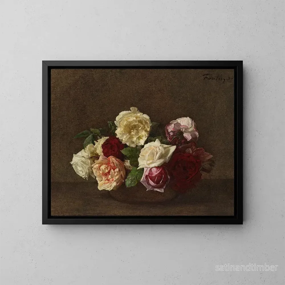 Reproduktion av målningen Rosor i en vas – Henri Fantin-Latour Reproduktion av målningen Rosor i en vas – Henri Fantin-Latour