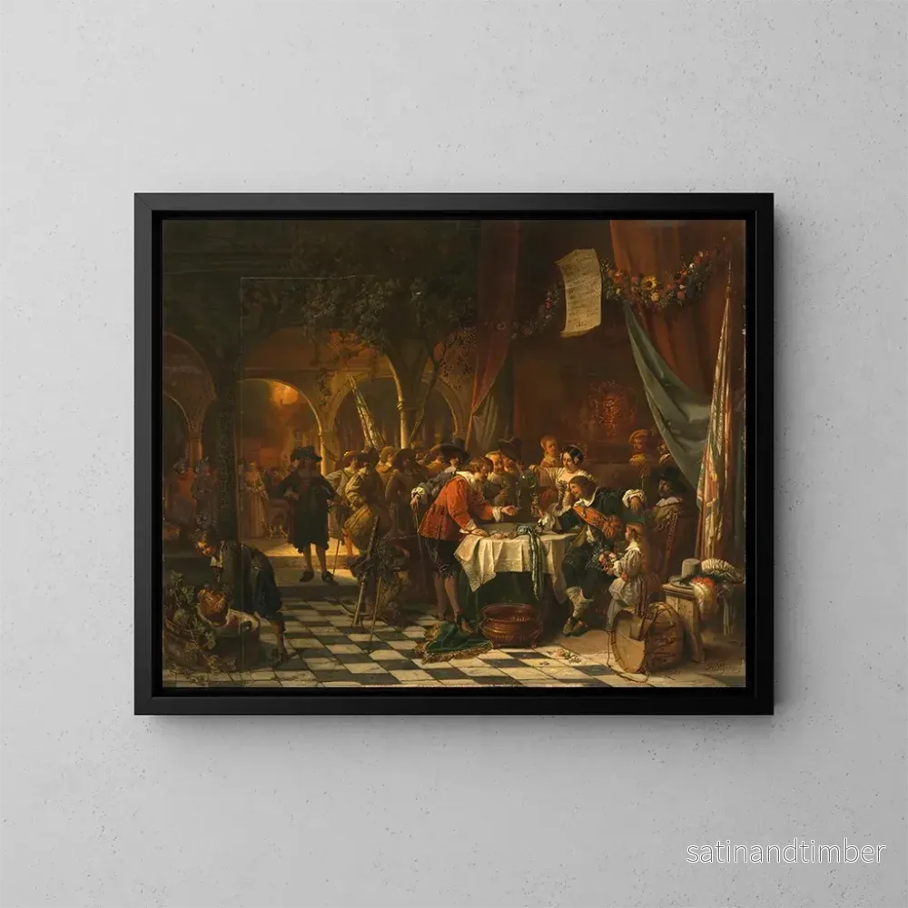 Reproduktion av målningen Le roi des tireurs - Jean Auguste Henri Leys