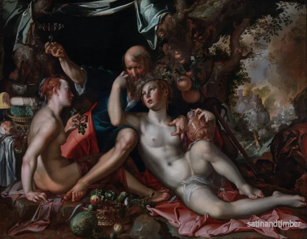 Reproduktion av målningen Lot och hennes döttrar - Joachim Wtewael - Bild 2