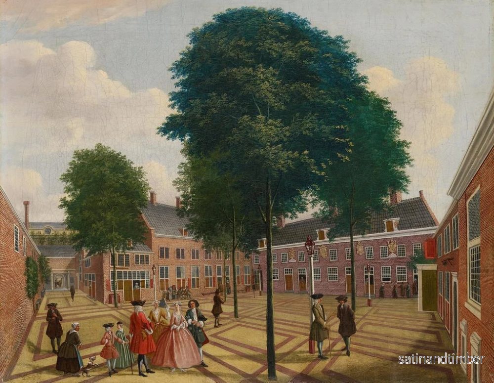 Reproduktion av målningen La grande cour de l'Hôpital des lépreux - Louis Chalon - Bild 2