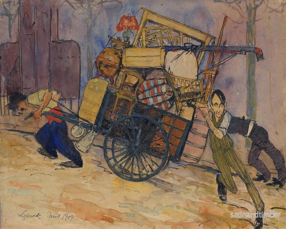 Reproduktion av målningen Le déménagement de Carl Frisendahl à Montparnasse, Paris - Bertil Lybeck - Bild 2