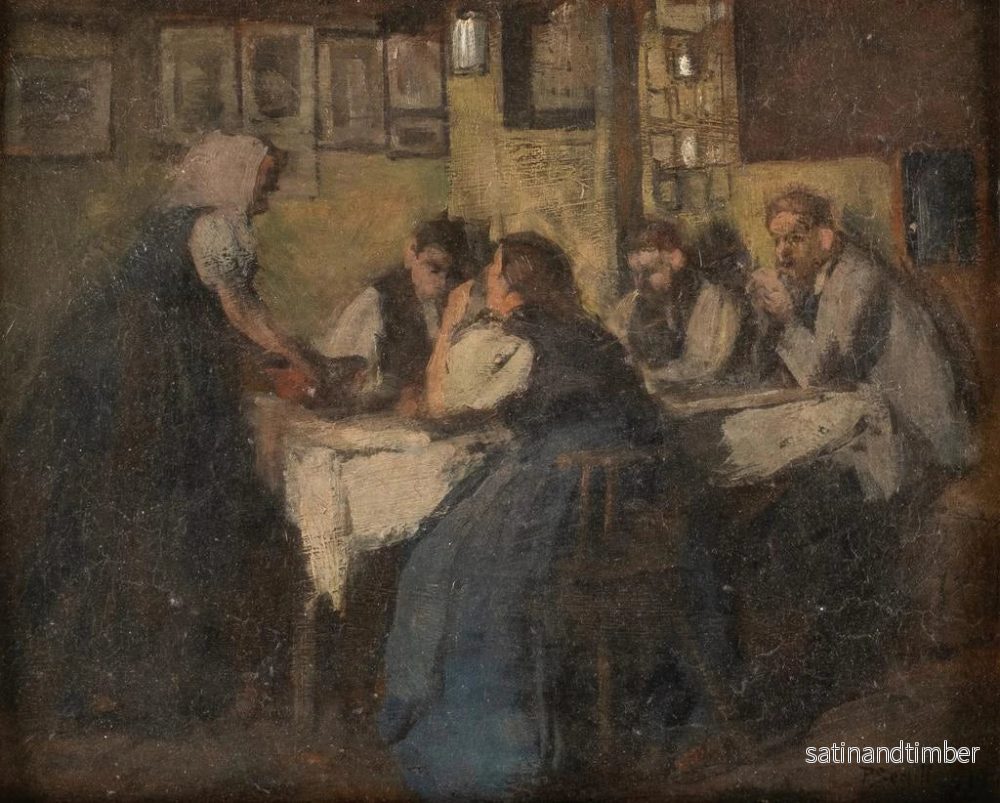 Reproduktion av målningen av familjen från Svartskogen i studie vid bordet - Paul Segisser - Bild 2