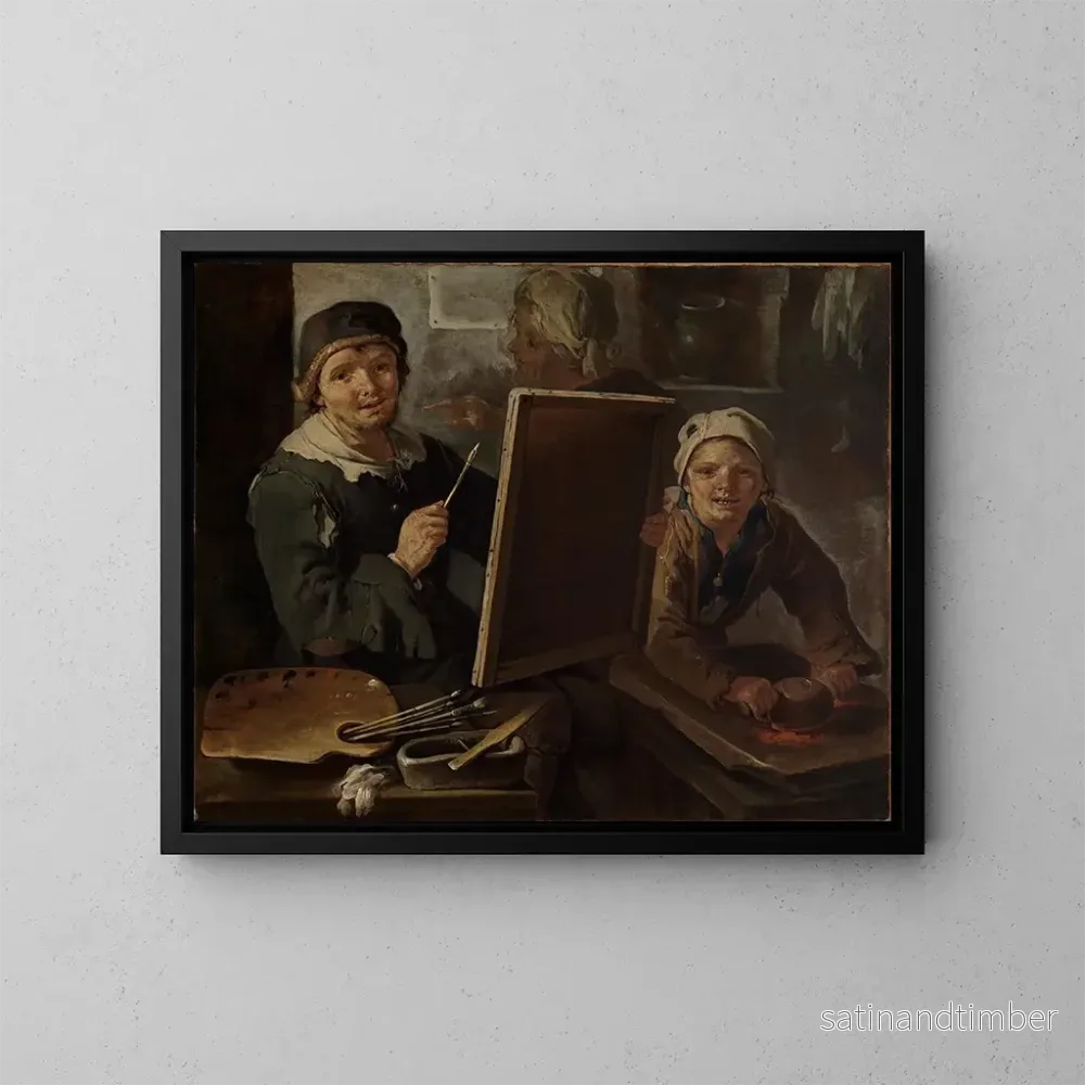 Reproduktion av målningen Le peintre dans son atelier - Giacomo Francesco Cipper