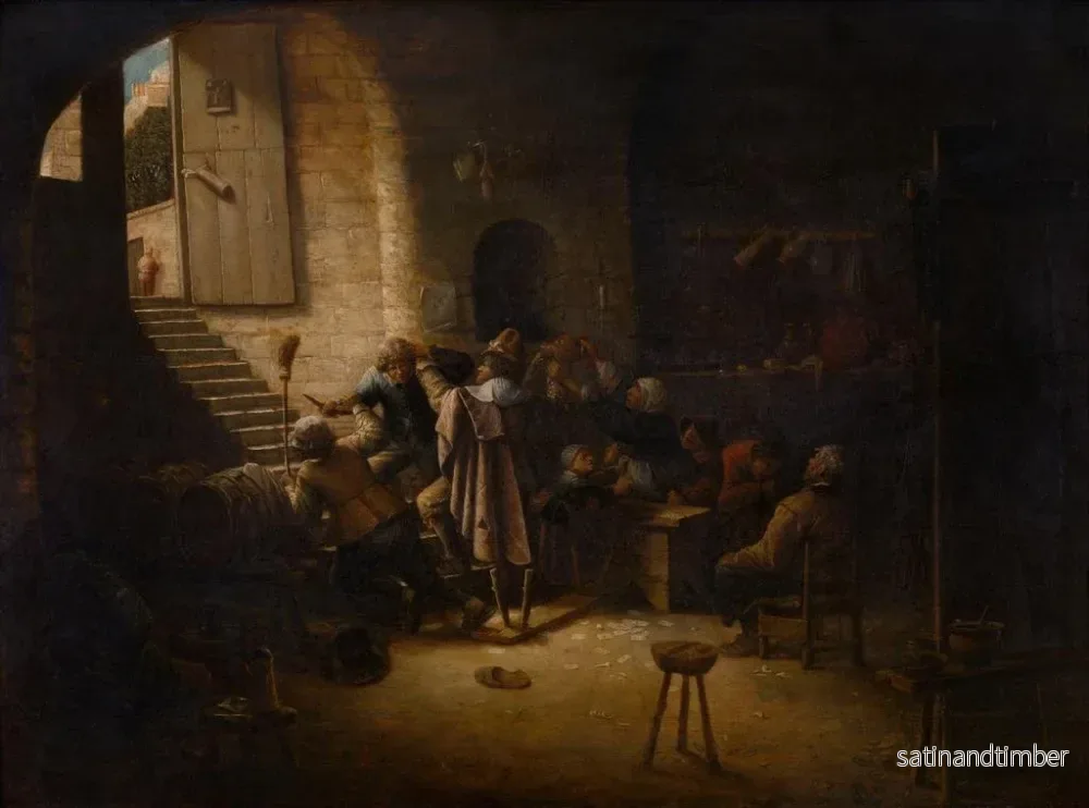 Reproduktion av målningen La scène de la taverne des armes d'Anvers - Joos van Craesbeeck - Bild 2