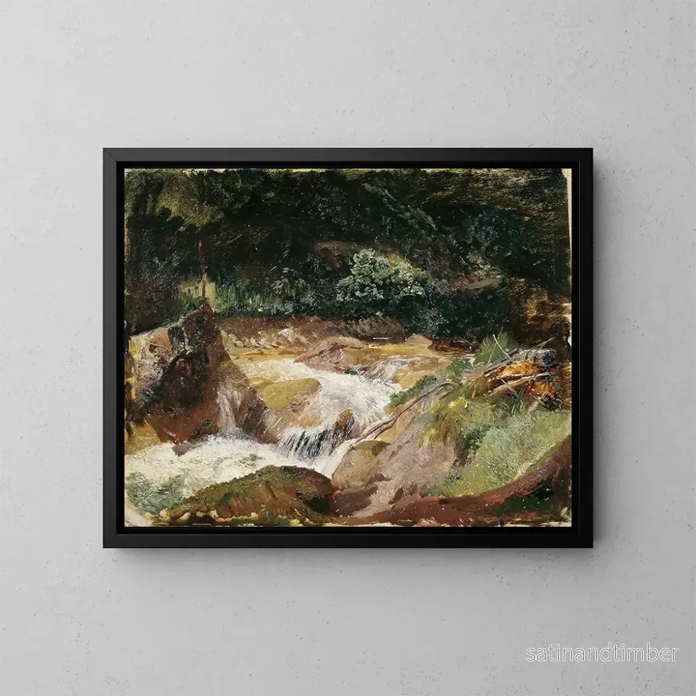 Reproduktion av målningen Ruisseau de montagne à Ramsau – Emil Jakob Schindler Reproduktion av målningen Ruisseau de montagne à Ramsau – Emil Jakob Schindler