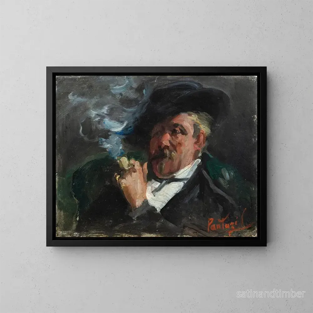 Reproduktion av målningen Portrait av konstnären Guillaume Vogels - Pericles Pantazis
