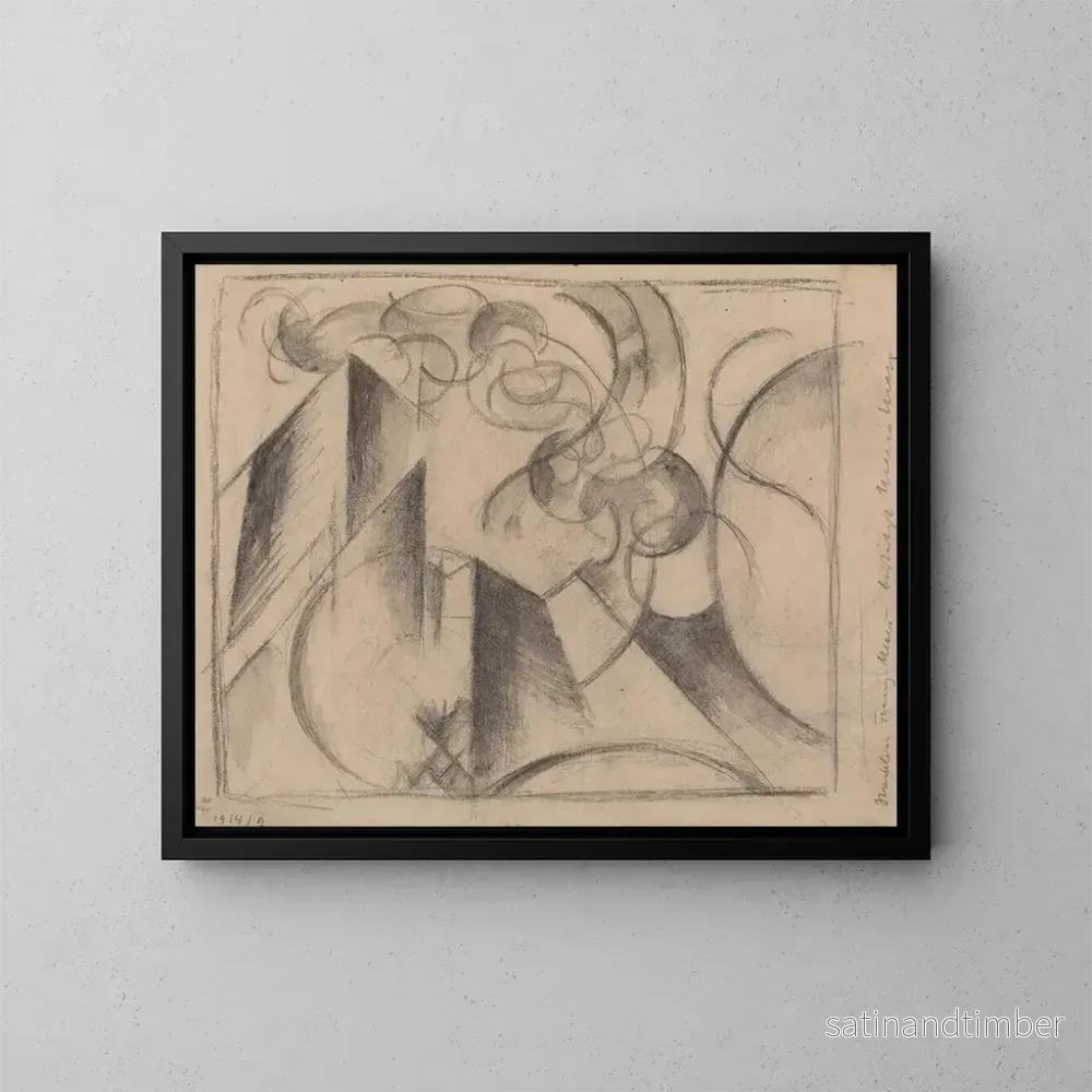 Reproduktion av målningen Abstrakt teckning – Franz Marc