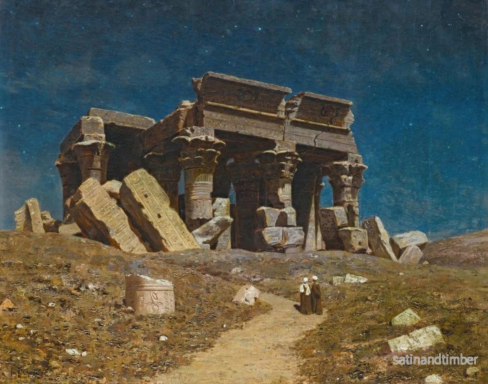 Reproduktion av målningen av det förfallna templet i Kom Ombo i Egypten - Ivan Fedorovich Choultse - Bild 2