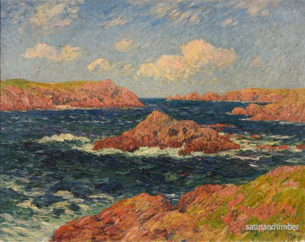 Reproduktion av målningen av ön Kerellec, Ouessant - Henry Moret - Bild 2