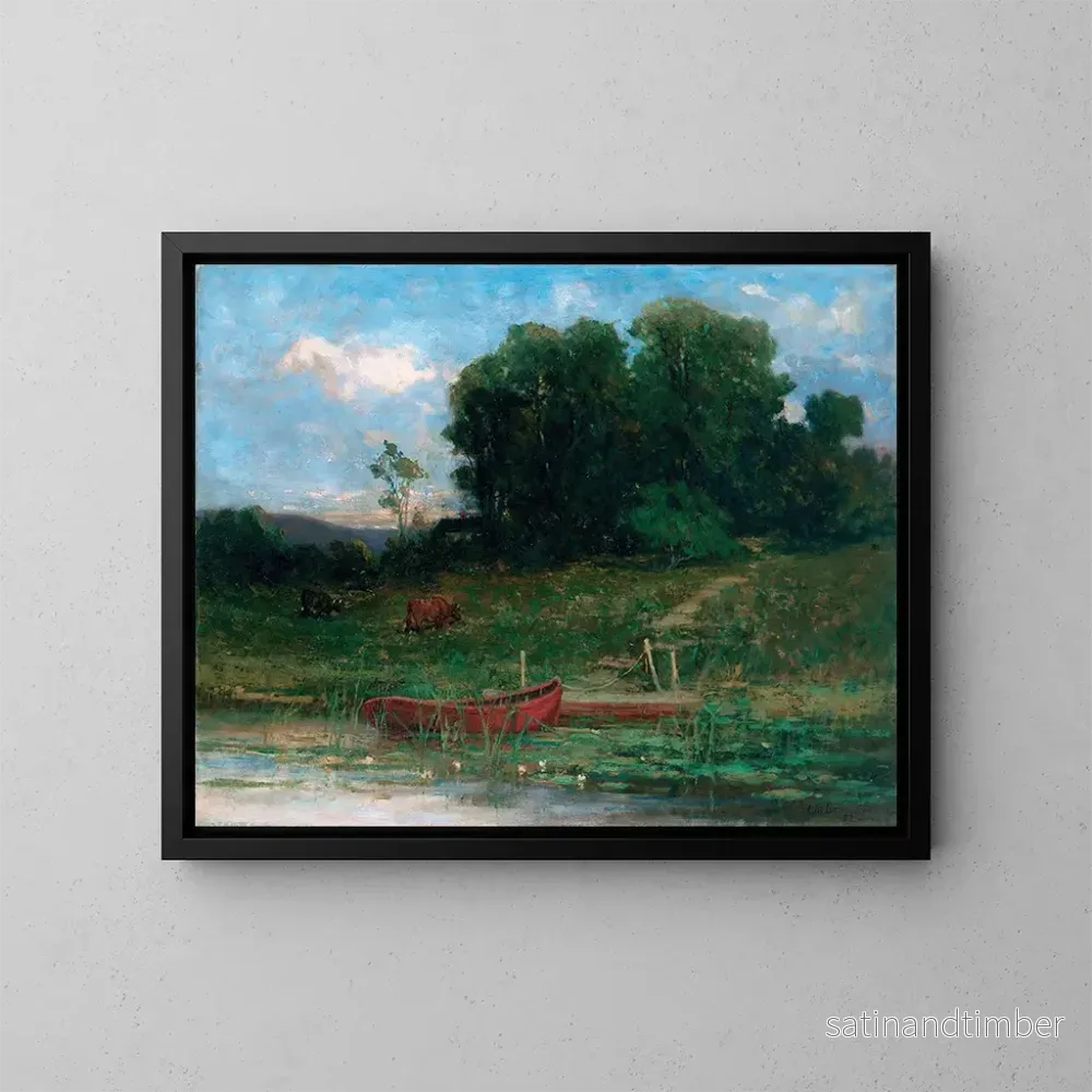Reproduktion av målningen L'atterrissage à la ferme - Edward Mitchell Bannister