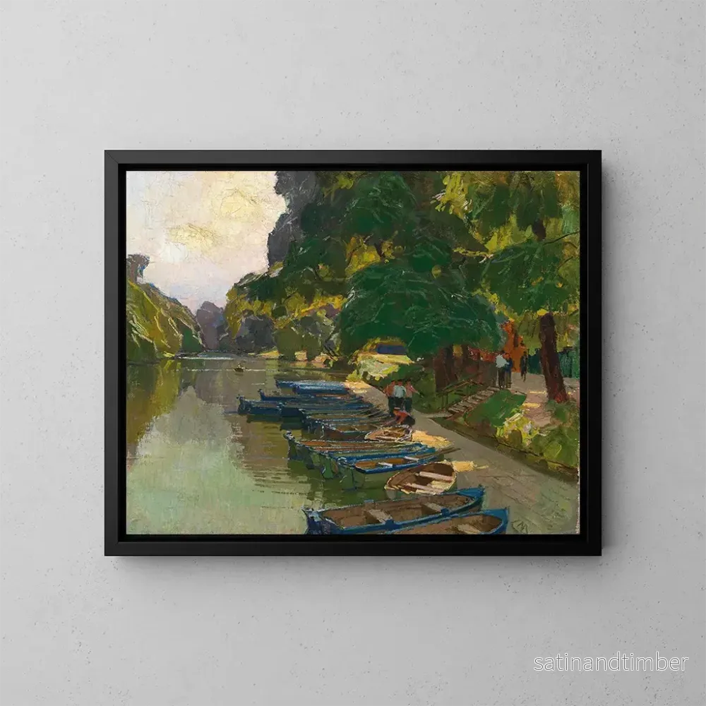 Reproduktion av målningen Quai à Heustadlwasser - Carl Moll