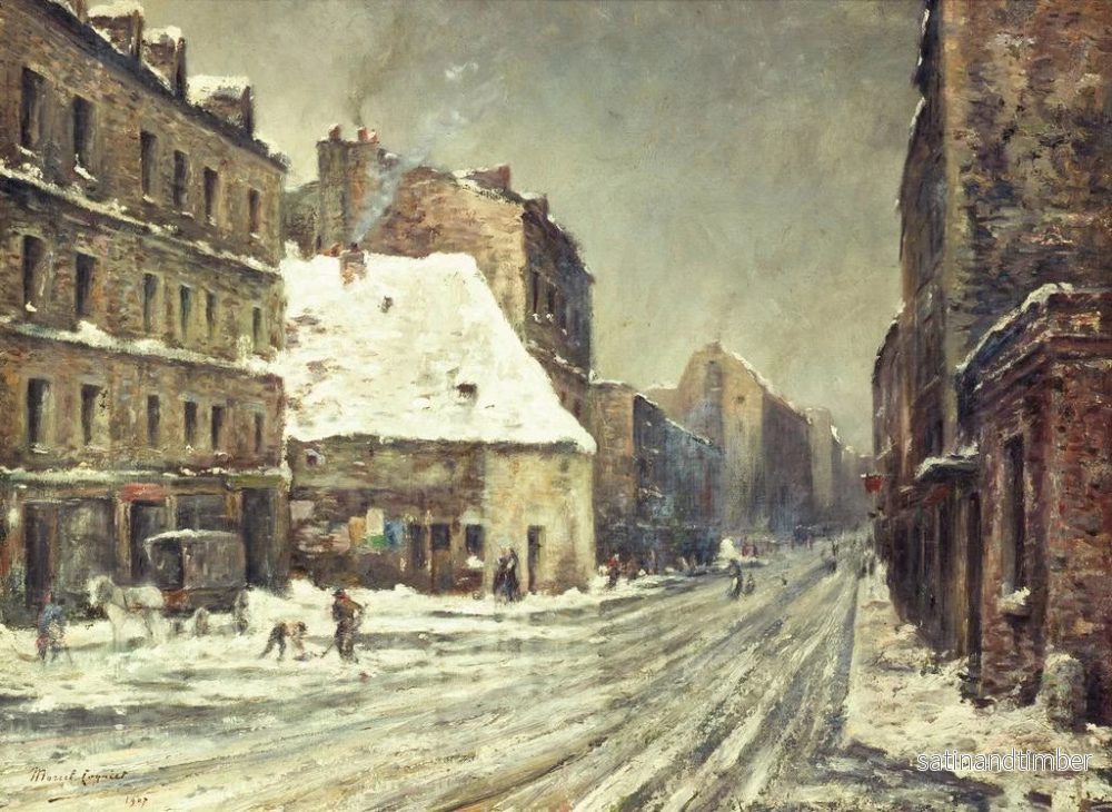 Reproduktion av målningen La Rue du Mont-Cenis, snöeffekt - Léon Cogniet - Bild 2