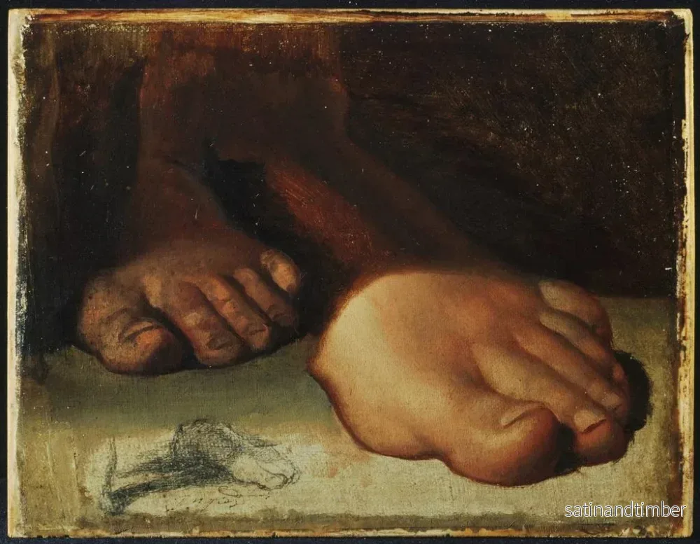Reproduktion av målningen Studier för foten i Jesus som ger nycklarna till Sankt Peter - Jean-Auguste-Dominique Ingres - Bild 2