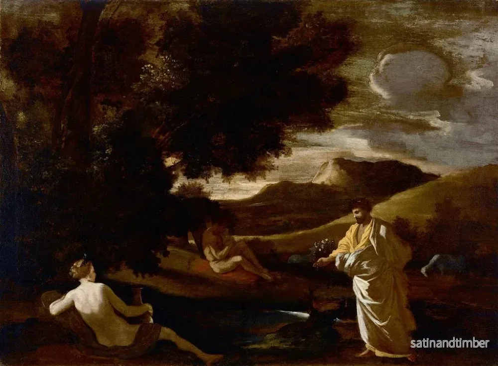 Reproduktion av målningen Le roi Midas transforme une branche de chêne en or - Nicolas Poussin - Bild 2