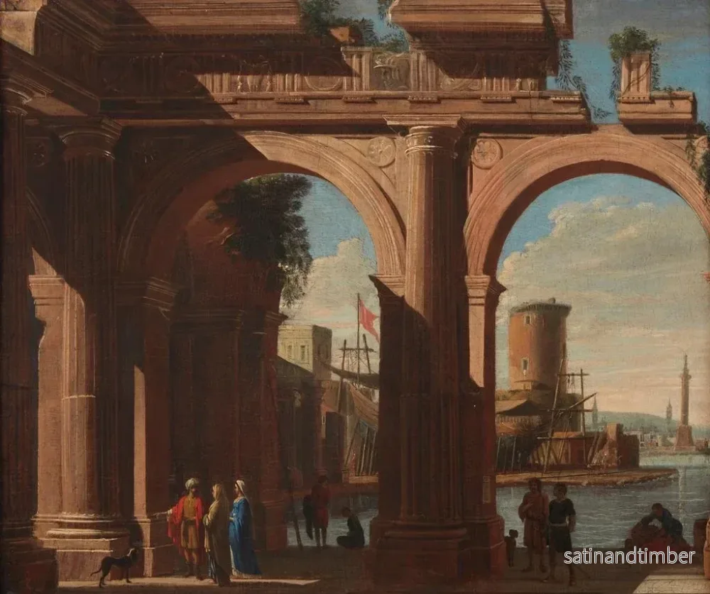 Reproduktion av målningen Arcade dorique med Torre di S Vincenzo - Viviano Codazzi - Bild 2