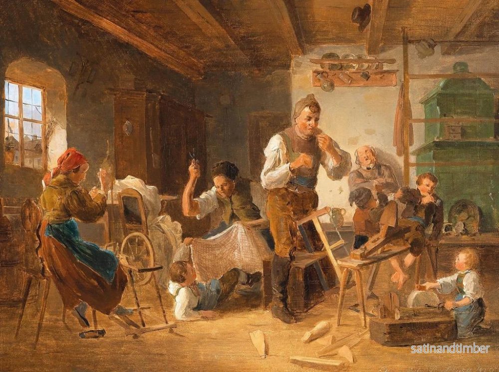 Reproduktion av målningen av ett livfullt familjeliv - Eduard Ritter - Bild 2