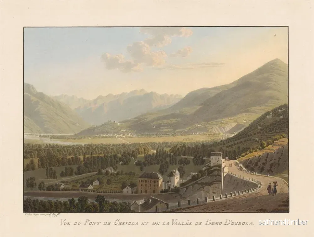 Reproduktion av målningen Vue du pont de Crevola et de la vallée de Domo Dossola - Gabriel Lory le Jeune - Bild 2