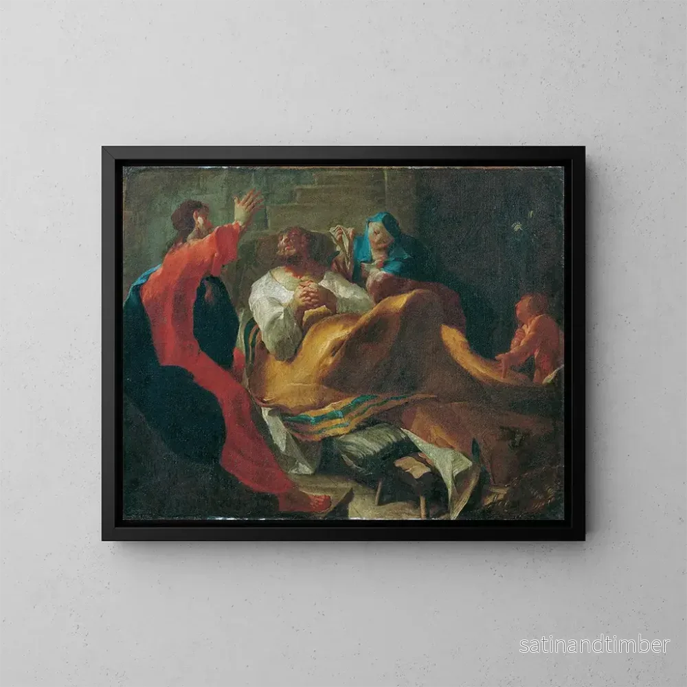 Reproduktion av målningen La mort de saint Joseph - Franz Sigrist l'Ancien