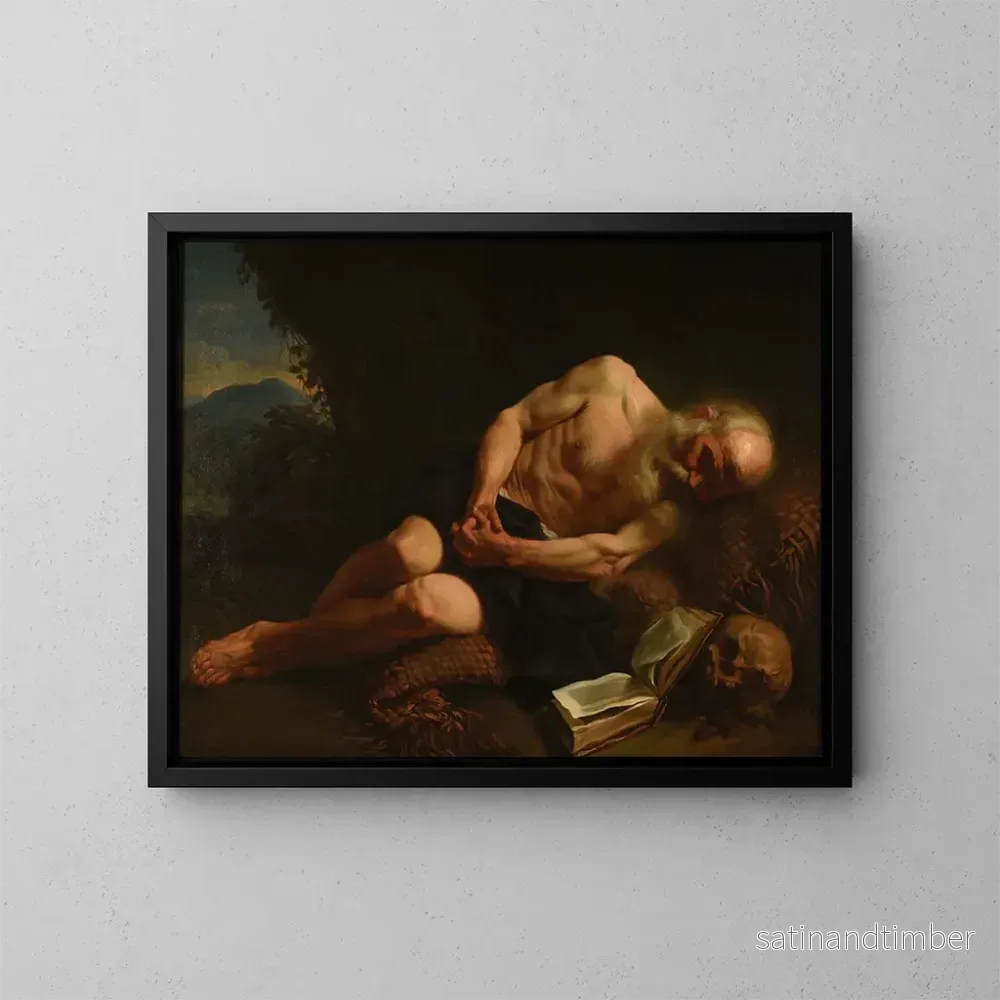 Reproduktion av målningen av Saint Jérôme - Joseph Marie Vien