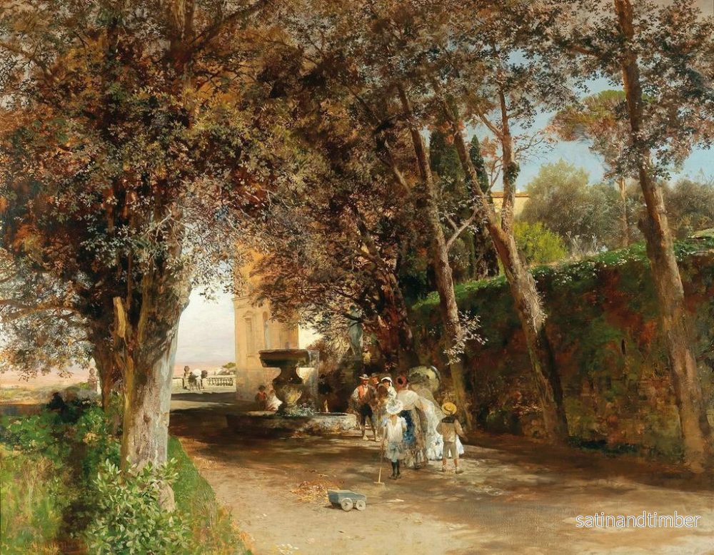 Reproduktion av målningen Eftermiddag i Villa Torlonia-parken i Frascati - Oswald Achenbach - Bild 2
