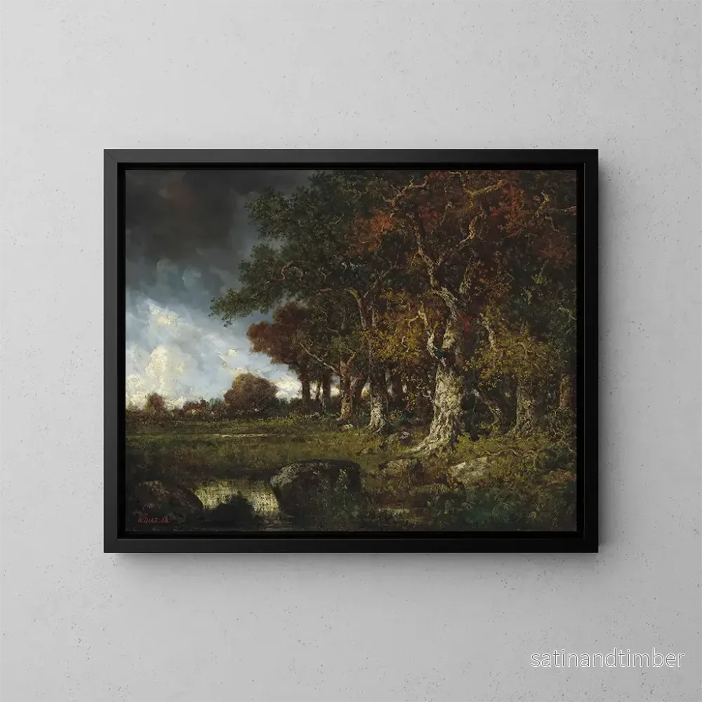 Reproduktion av målningen Le Bord de la Forêt aux Monts Girard Fontainebleau - Narcisse Virgile Diaz de la Peña
