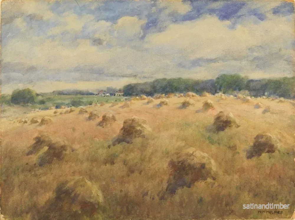 Reproduktion av målningen av Marylands veteäng - William Henry Holmes - Bild 2