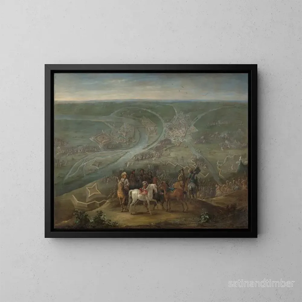 Reproduktion av målningen av franska befälhavare vid Rheinberg 1672 - Lambert de Hondt II